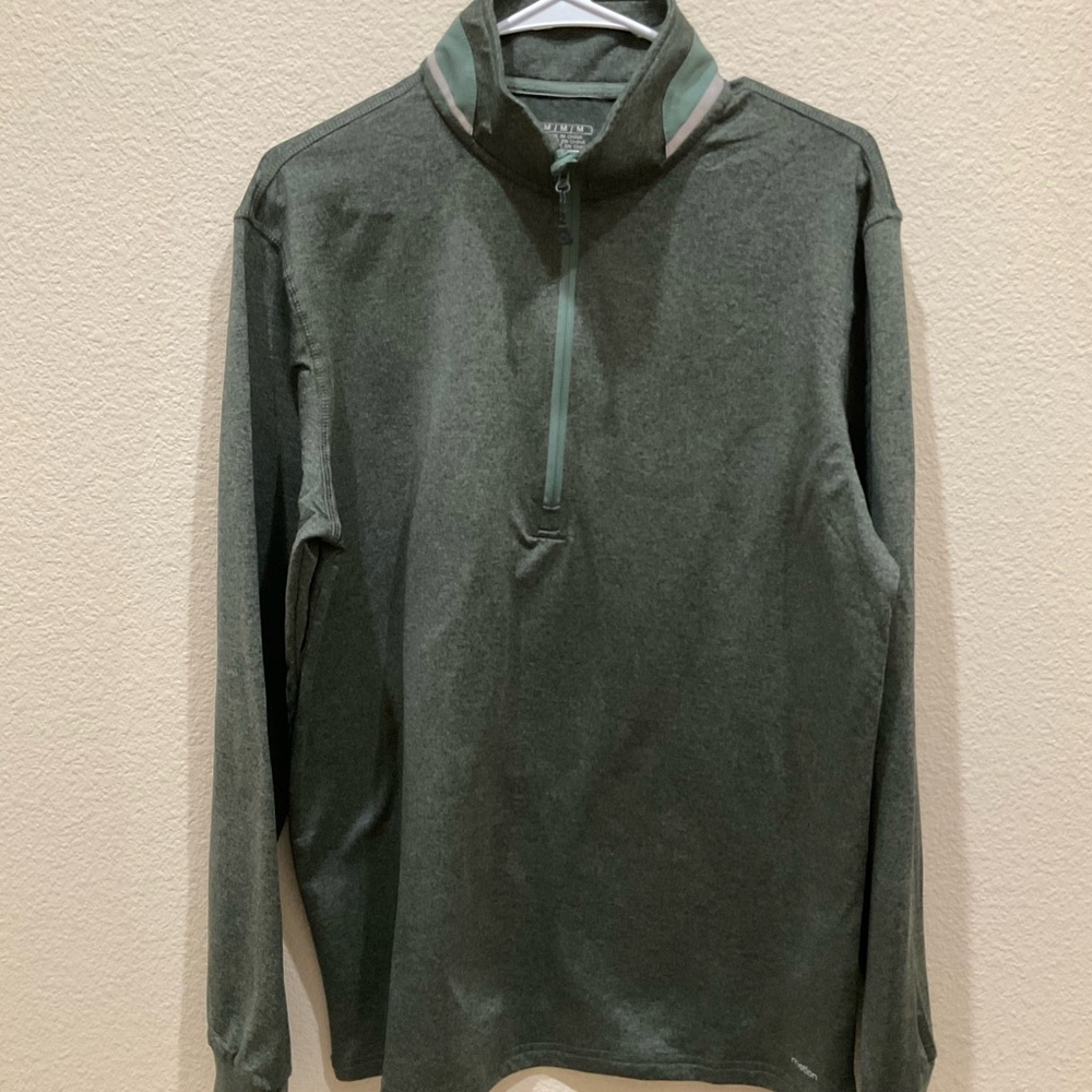 Motion Olive Green Quarter-Zip Pullover Long Sleeve New Without Tags
